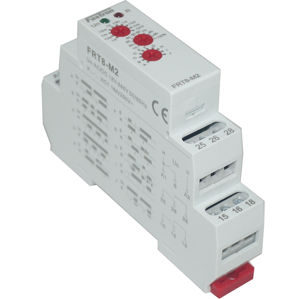 FRT8-M2/W240, Multifunction Timer 12-240 V AC/DC, 0.1s - 10 Days, 2 x SPDT 16 Amp FRT8-M2/W240, Multifunction Timer 12-240 V AC/DC, 0.1s - 10 Days, 2 x SPDT 16 Amp